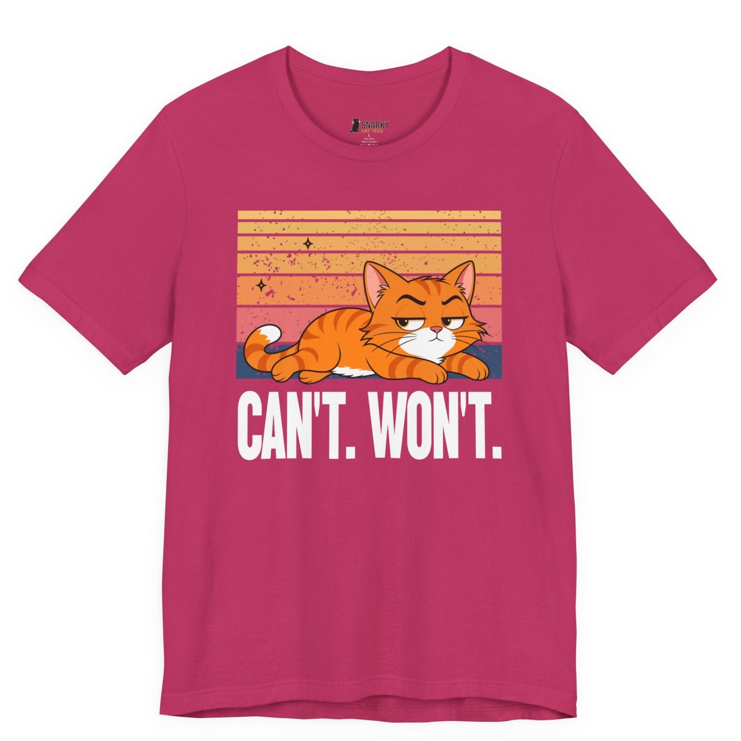 Can’t Won’t Lazy Cat T-Shirt