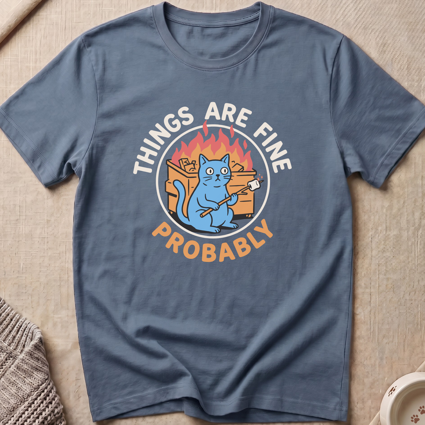 Things Are Fine Cat T-Shirt