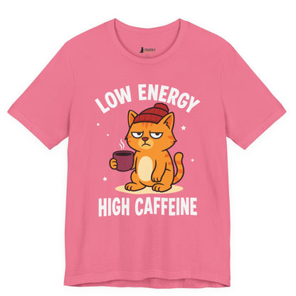 Low Energy High Caffeine Beanie Cat T-Shirt