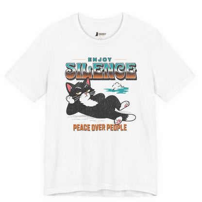 Peace Over People Lounging Cat T-Shirt