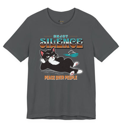 Peace Over People Lounging Cat T-Shirt