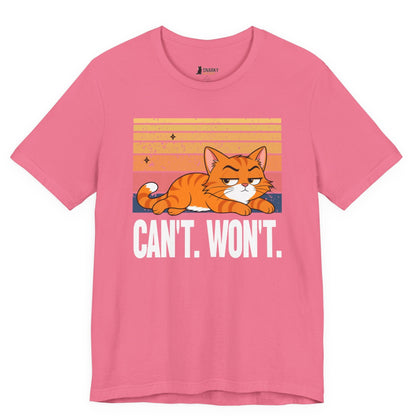 Can’t Won’t Lazy Cat T-Shirt