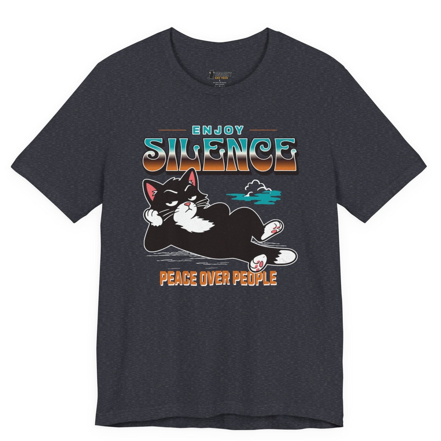Peace Over People Lounging Cat T-Shirt