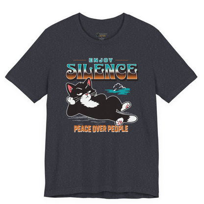 Peace Over People Lounging Cat T-Shirt