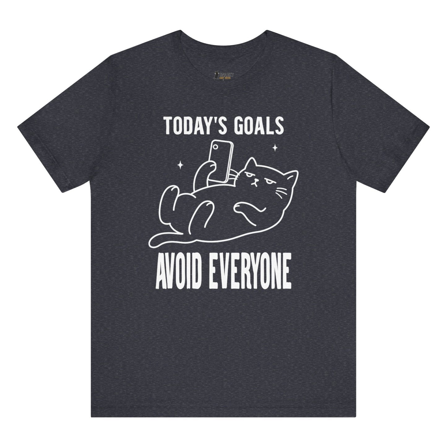 Avoid Everyone Phone Cat T-Shirt