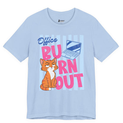 Office Burnout Laptop Cat T-Shirt