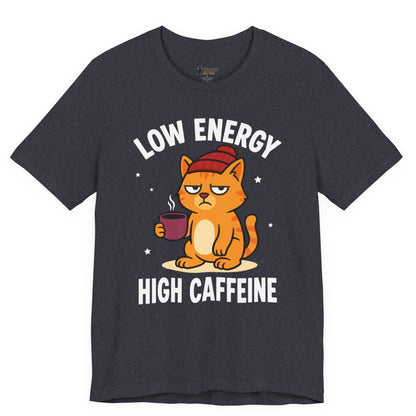 Low Energy High Caffeine Beanie Cat T-Shirt