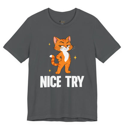 Nice Try Standing Cat T-Shirt