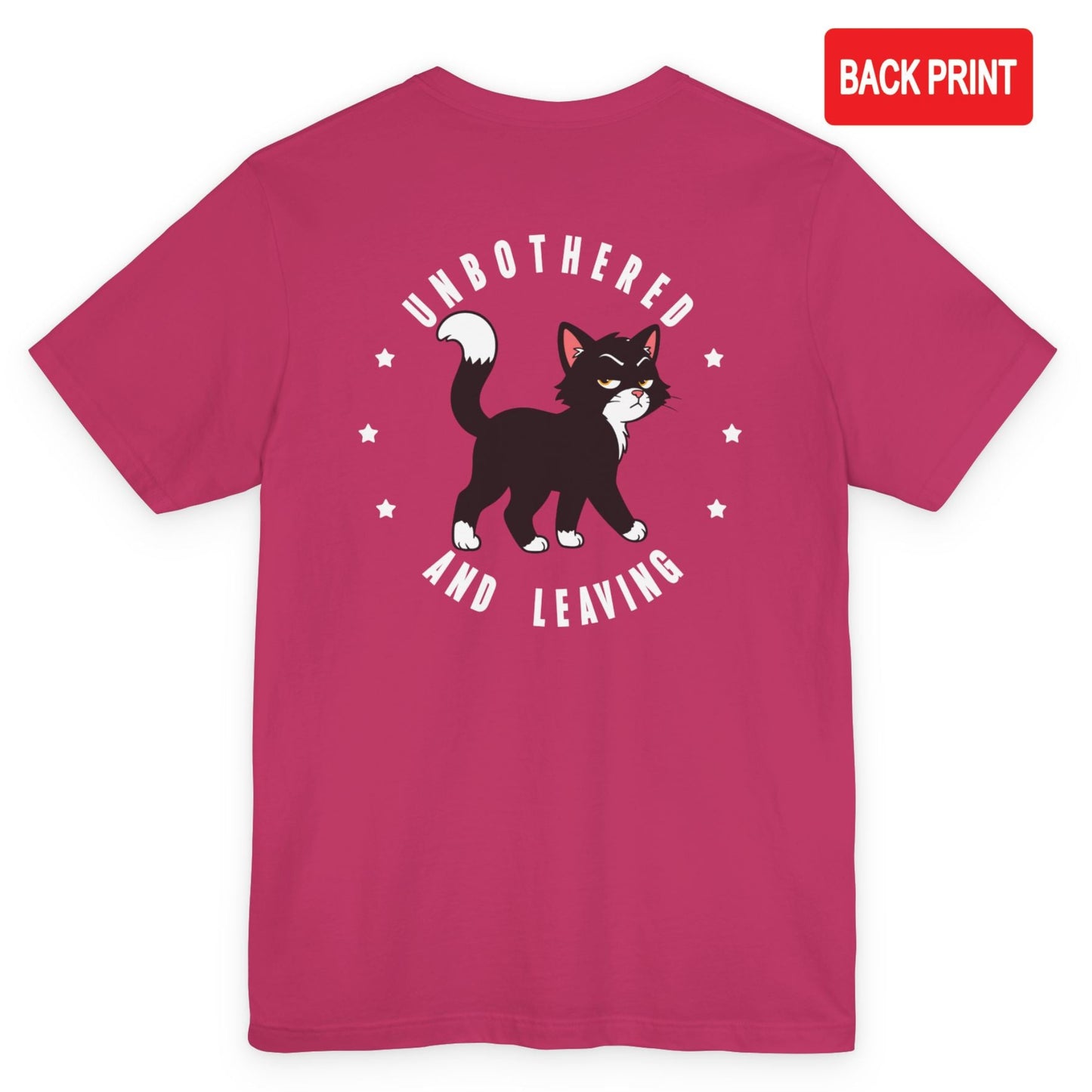 Unbothered Walking Cat T-Shirt – Back Print