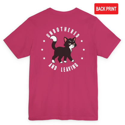 Unbothered Walking Cat T-Shirt – Back Print