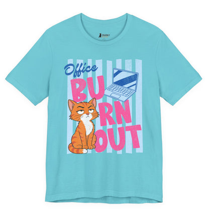 Office Burnout Laptop Cat T-Shirt