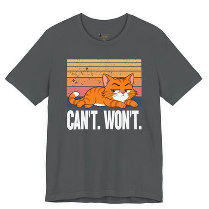 Can’t Won’t Lazy Cat T-Shirt