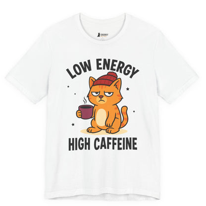 Low Energy High Caffeine Beanie Cat T-Shirt