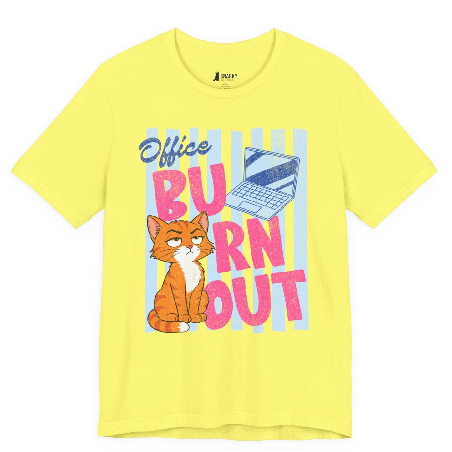 Office Burnout Laptop Cat T-Shirt