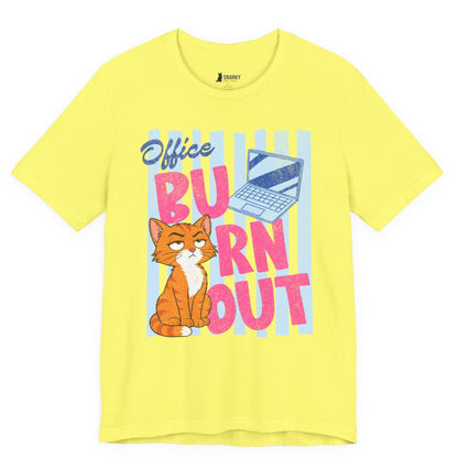 Office Burnout Laptop Cat T-Shirt