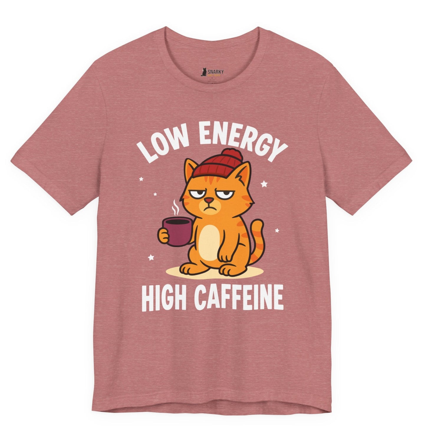 Low Energy High Caffeine Beanie Cat T-Shirt