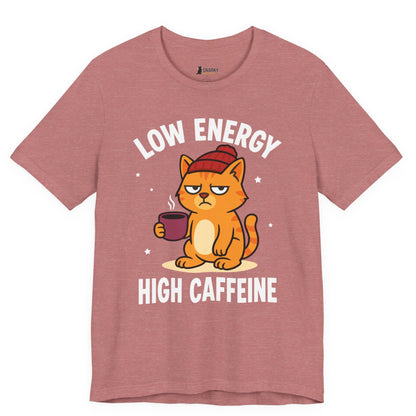 Low Energy High Caffeine Beanie Cat T-Shirt