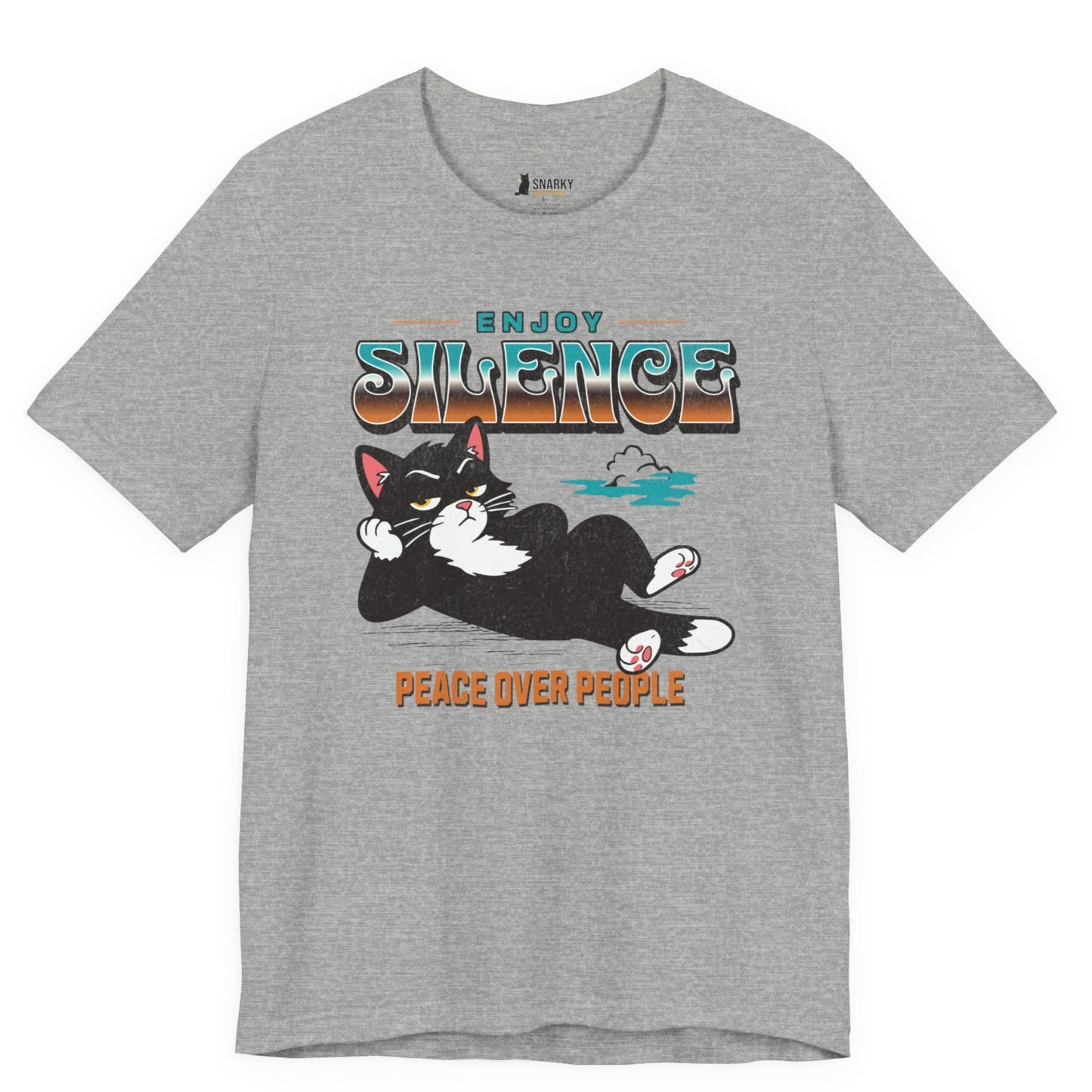 Peace Over People Lounging Cat T-Shirt