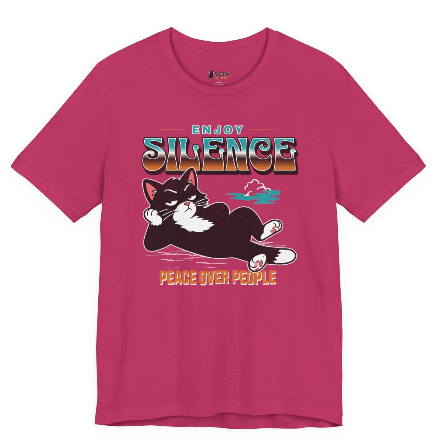 Peace Over People Lounging Cat T-Shirt