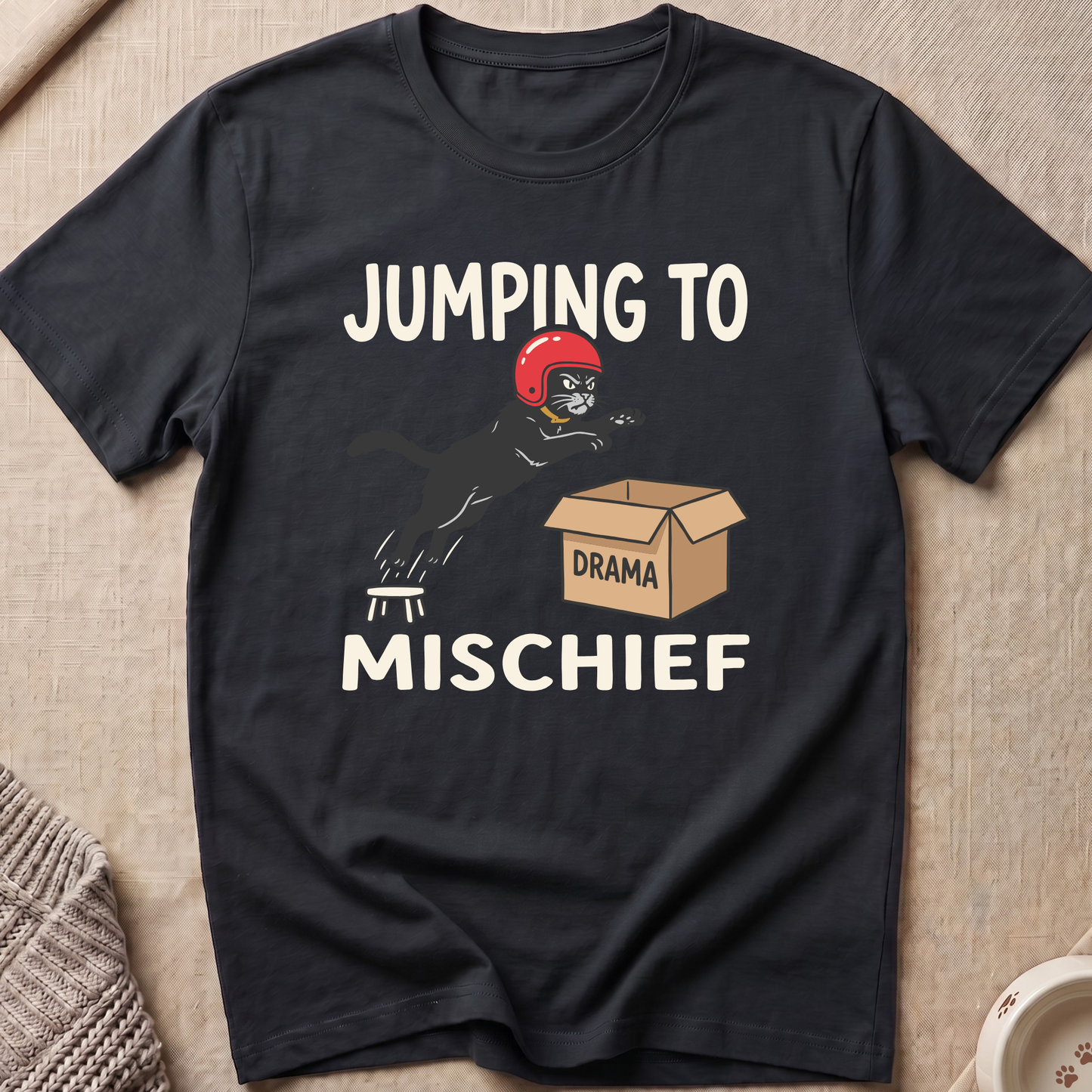 Jumping to Mischief Cat T-Shirt