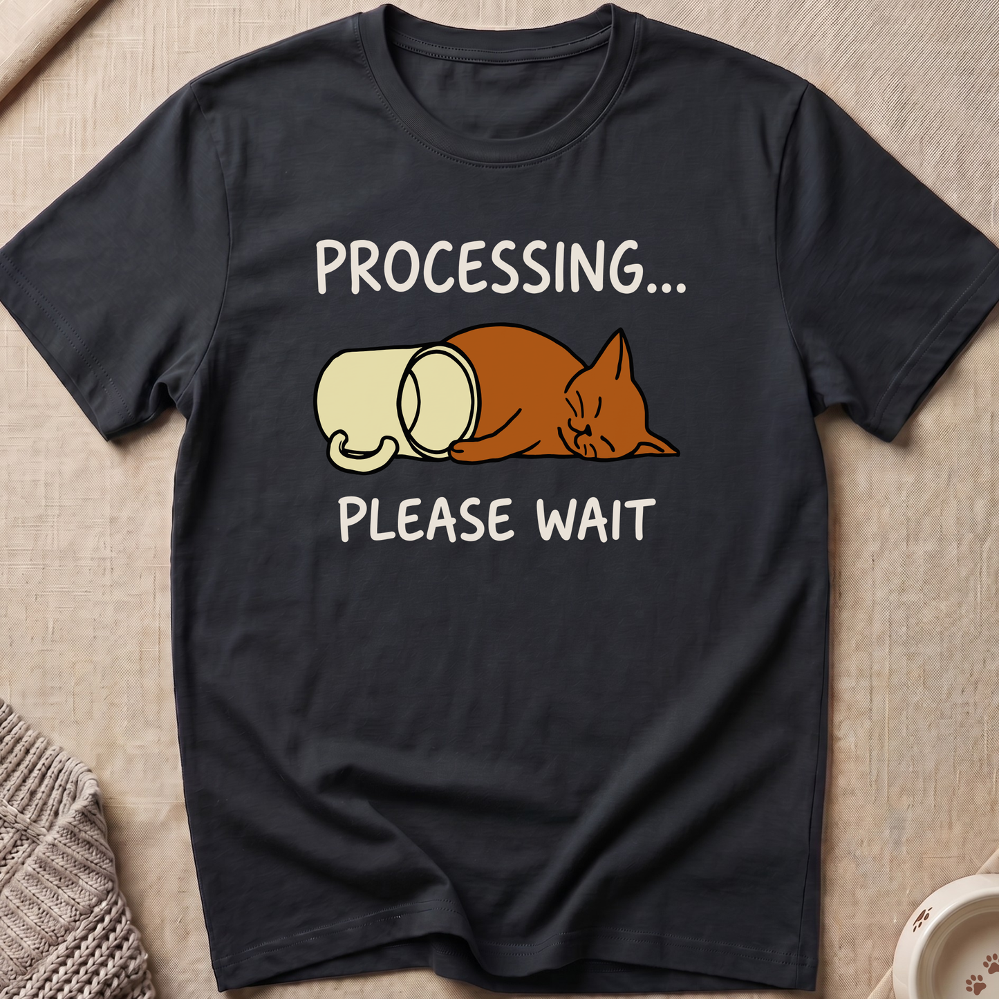 Processing Please Wait Cat T-Shirt