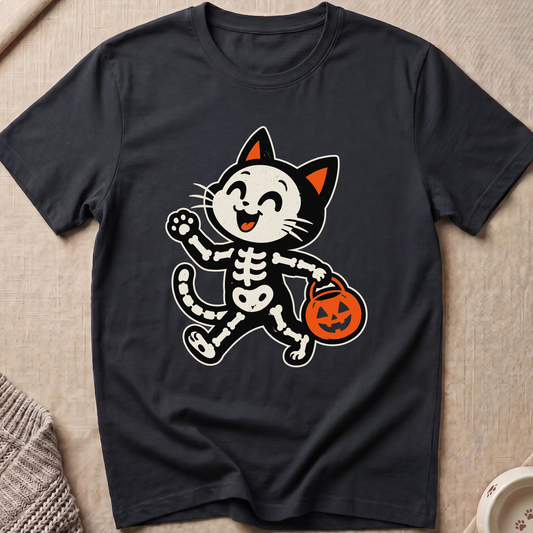 Skeleton Cat Halloween T-Shirt