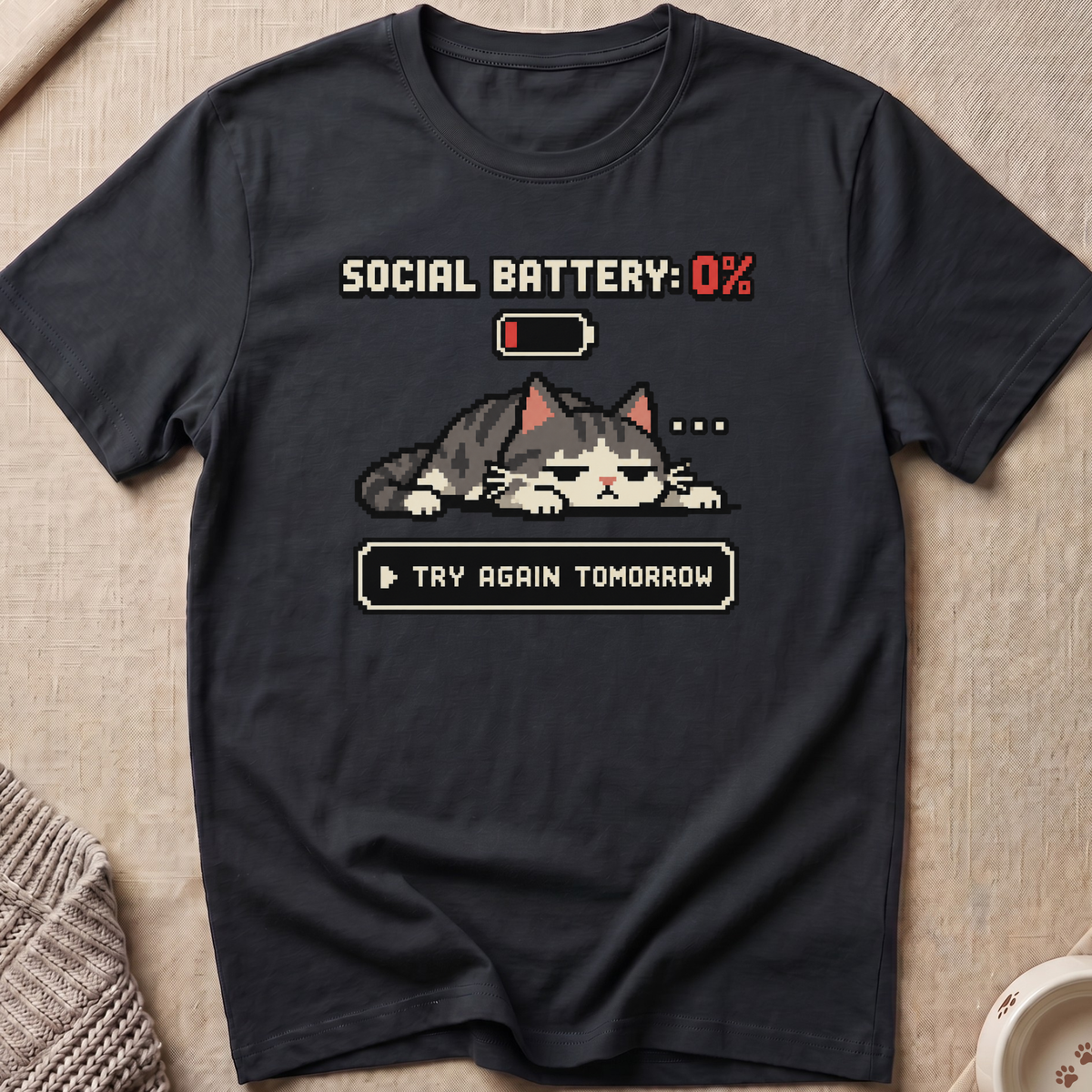 Social Battery 0 % T-Shirt