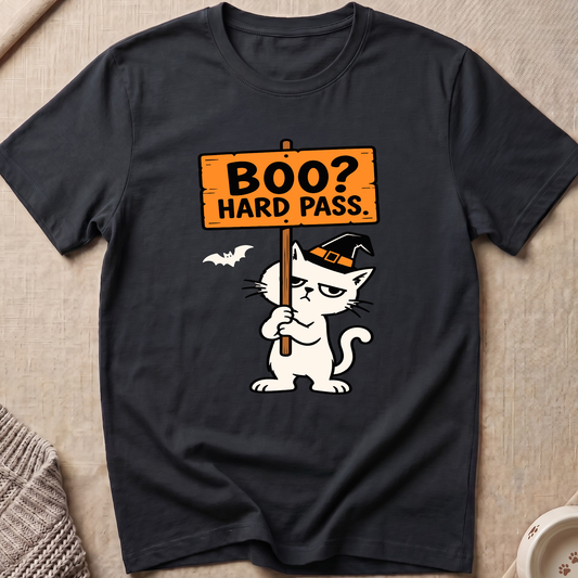 Hard Pass Halloween Cat T-Shirt