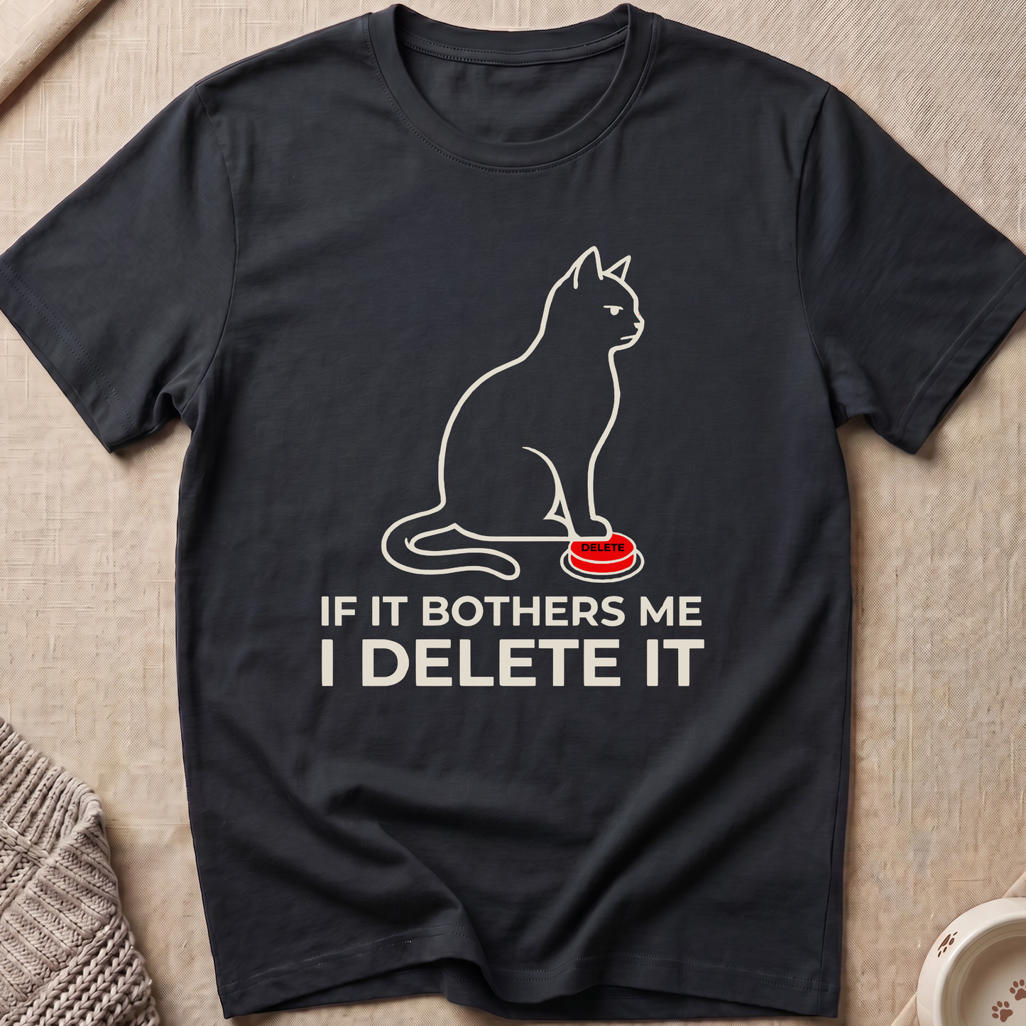 Delete Button Snarky Cat T-Shirt