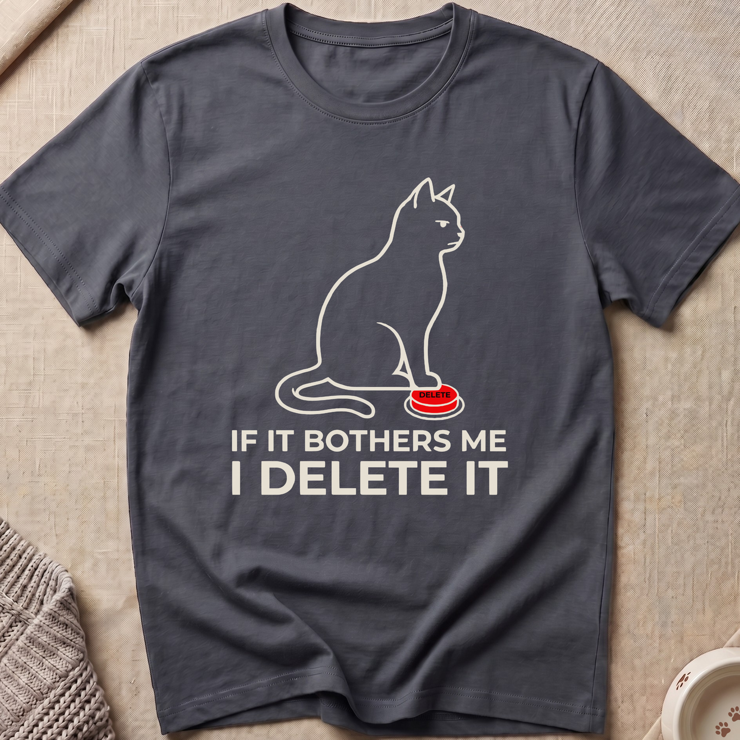 Delete Button Snarky Cat T-Shirt