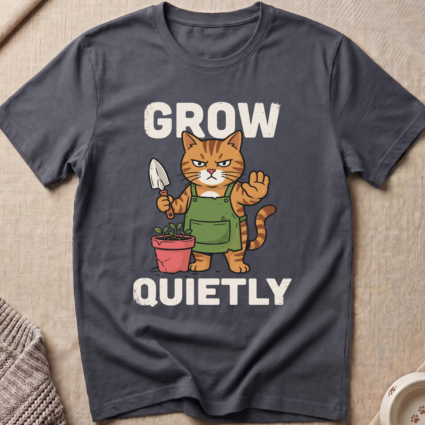 Grow Quietly Snarky Cat T-Shirt