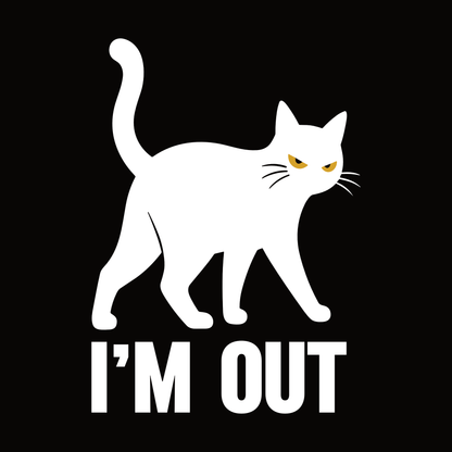 I’m Out Walking Cat T-Shirt design with walking cat graphic and bold text