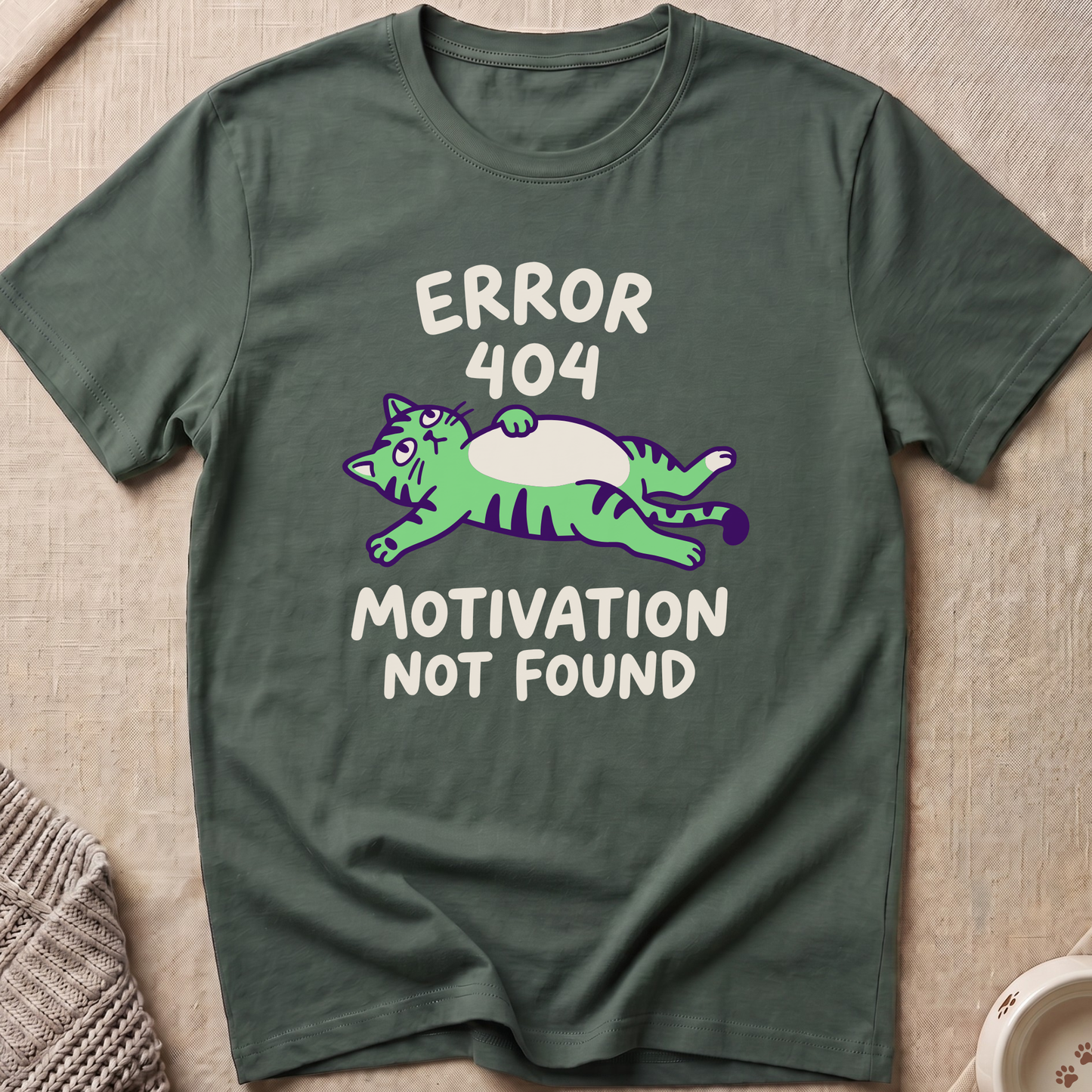 Motivation Not Found Cat T-Shirt