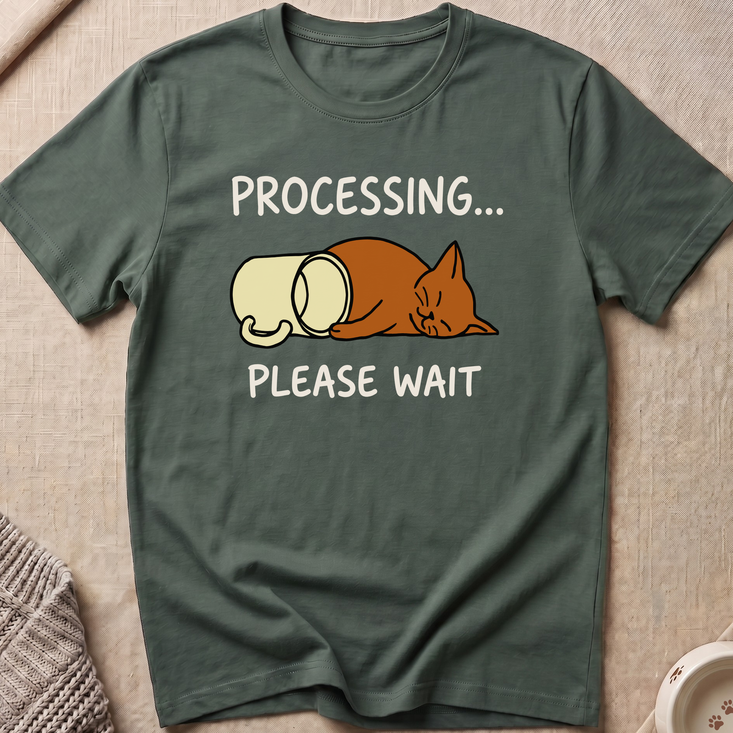 Processing Please Wait Cat T-Shirt