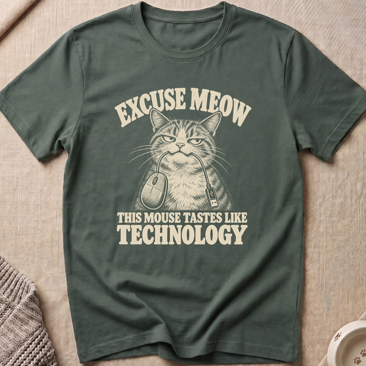 Technology Mouse Cat T-Shirt