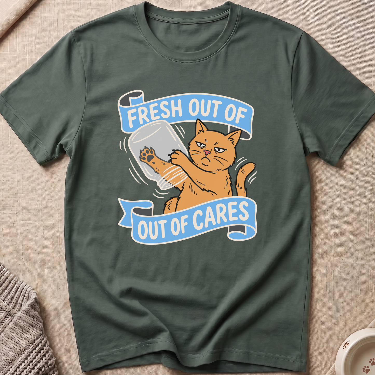 Out Of Cares Cat T-Shirt