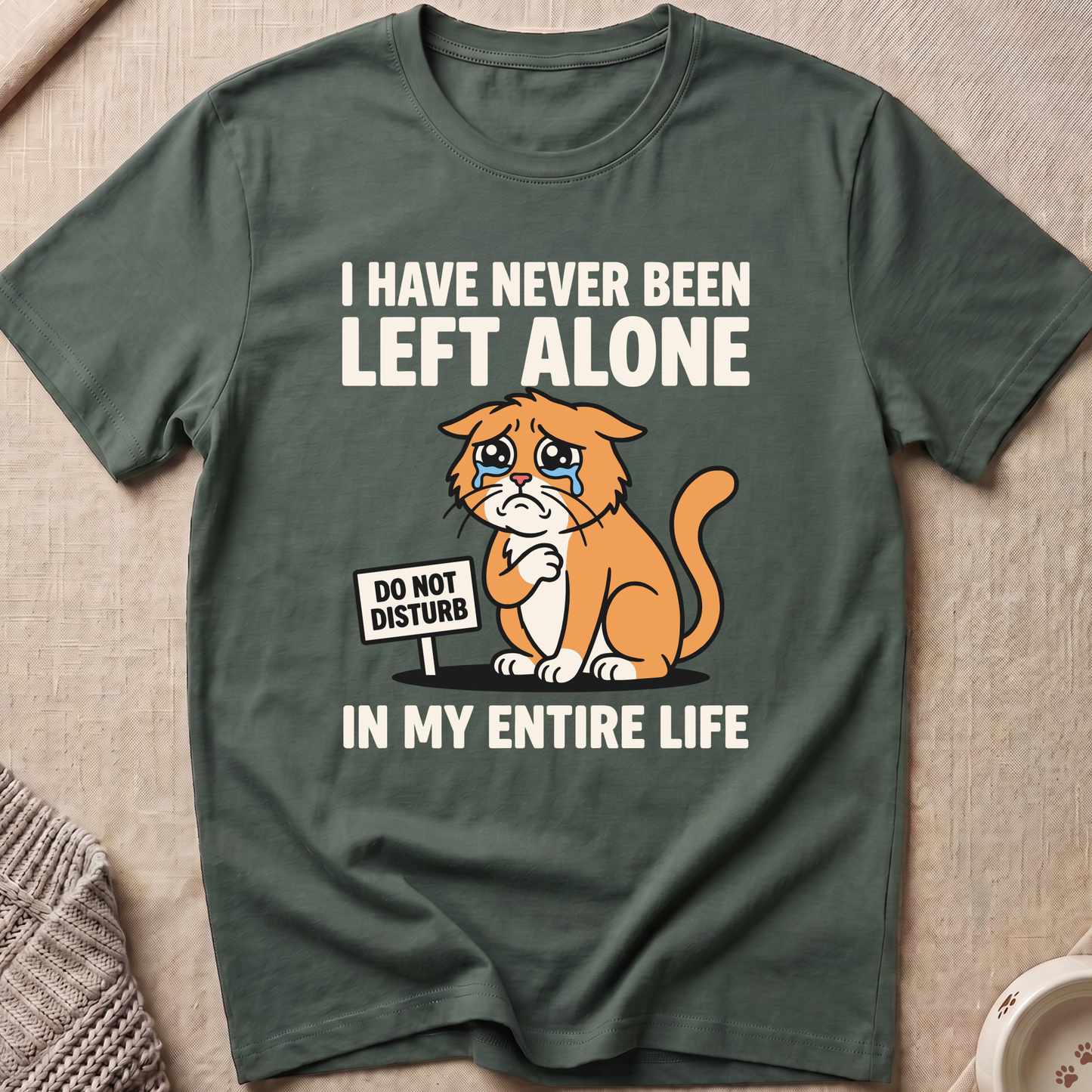 Left Alone Snarky Cat T-Shirt