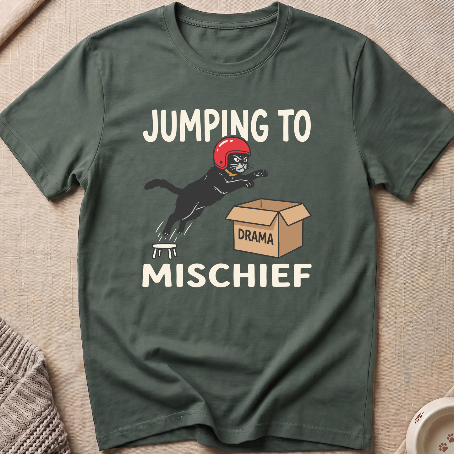 Jumping to Mischief Cat T-Shirt