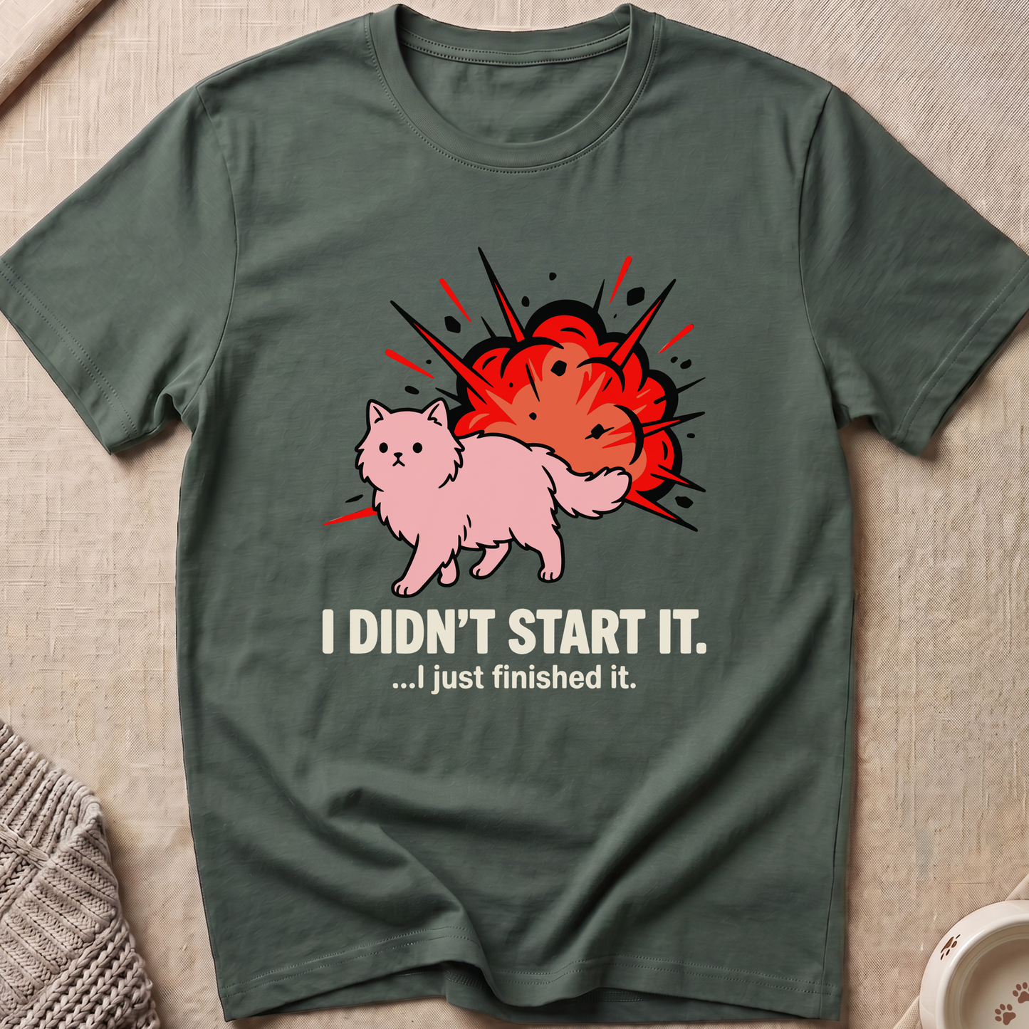 I Didn't Start It Cat T-Shirt