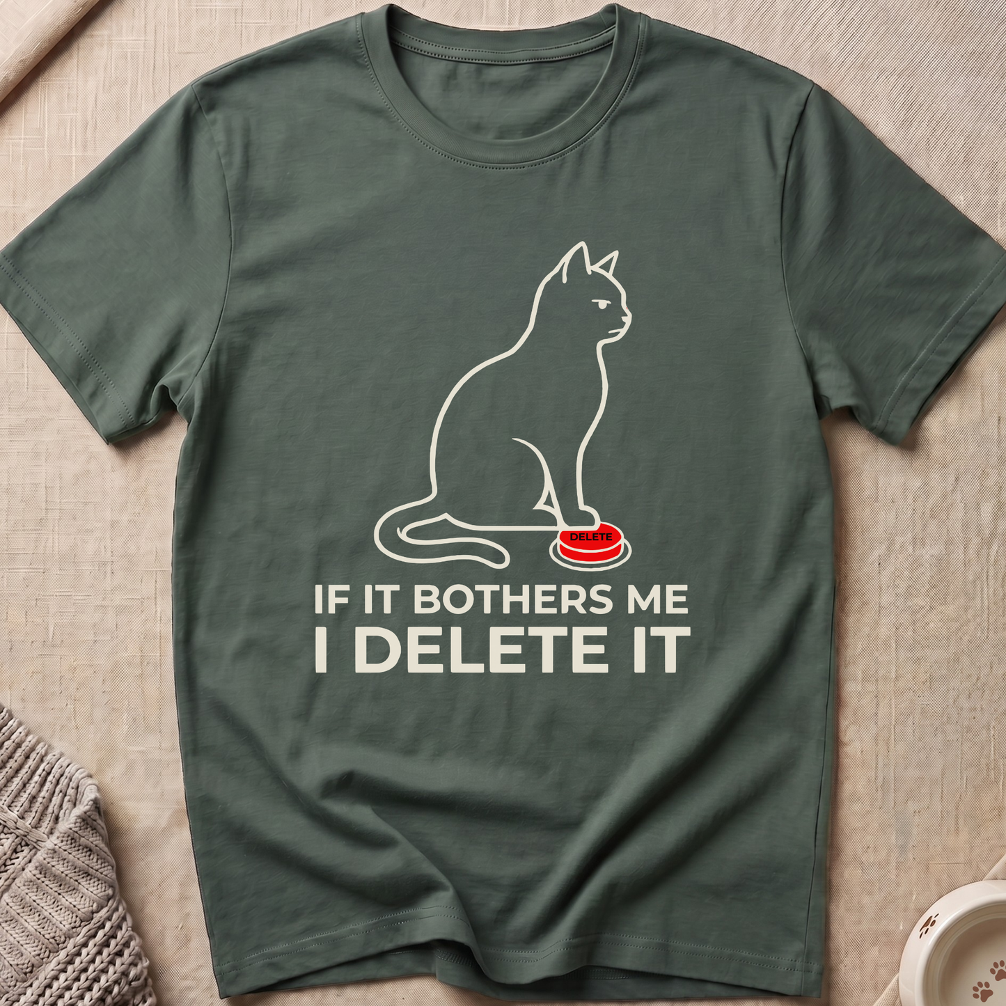 Delete Button Snarky Cat T-Shirt