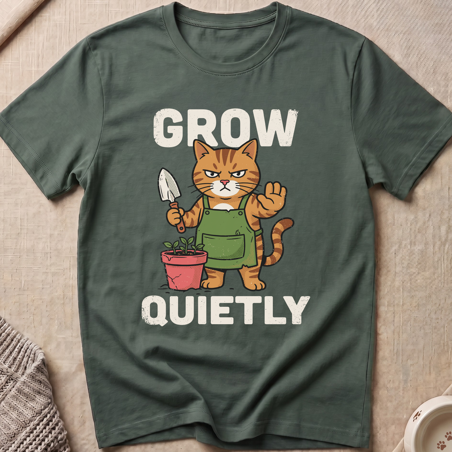 Grow Quietly Snarky Cat T-Shirt