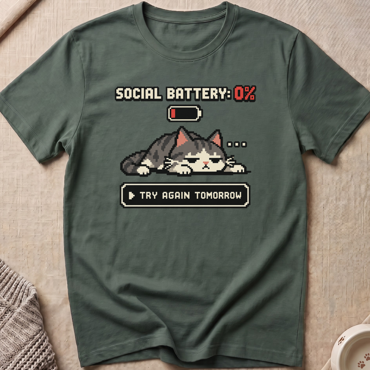 Social Battery 0 % T-Shirt
