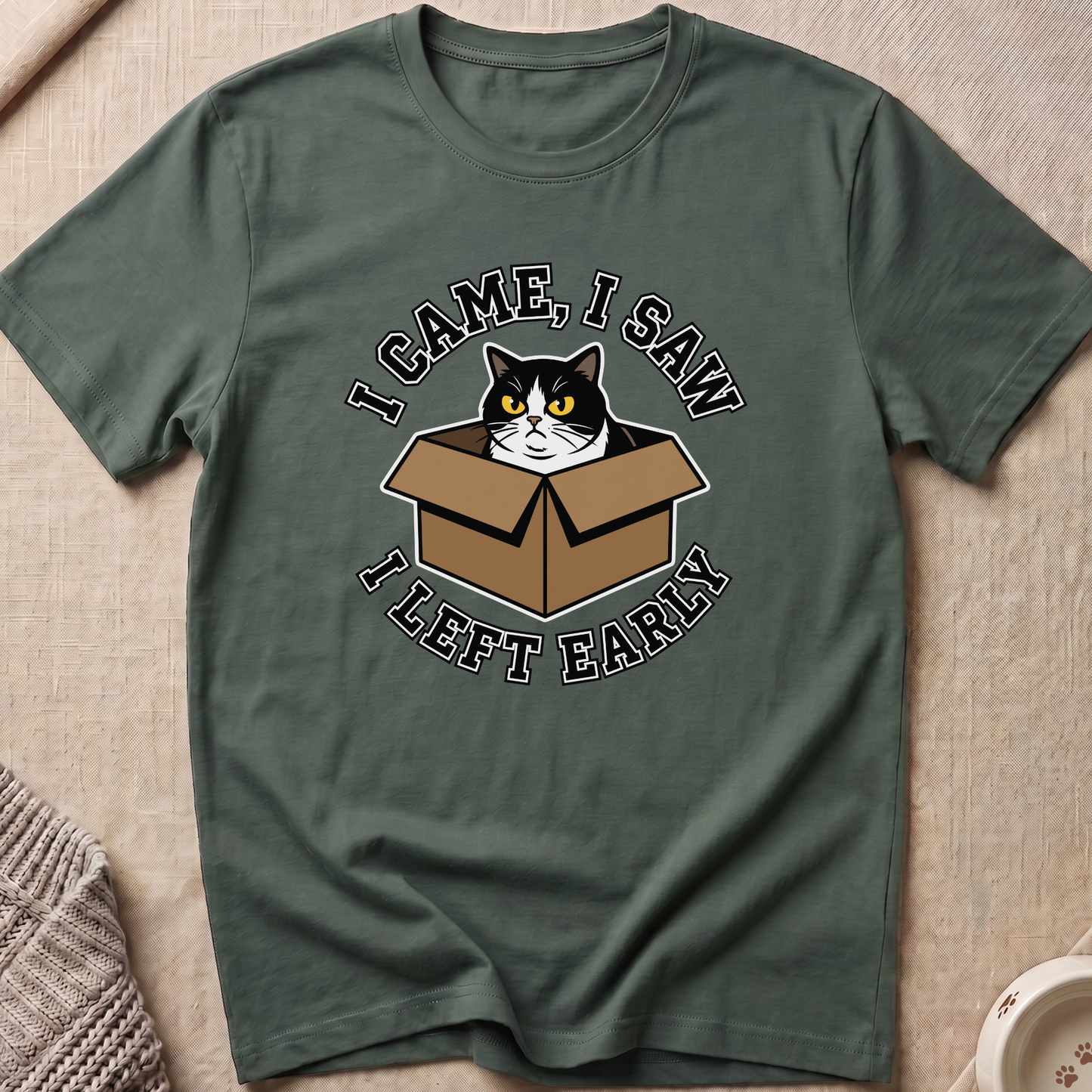 Left Early Snarky Cat T-Shirt