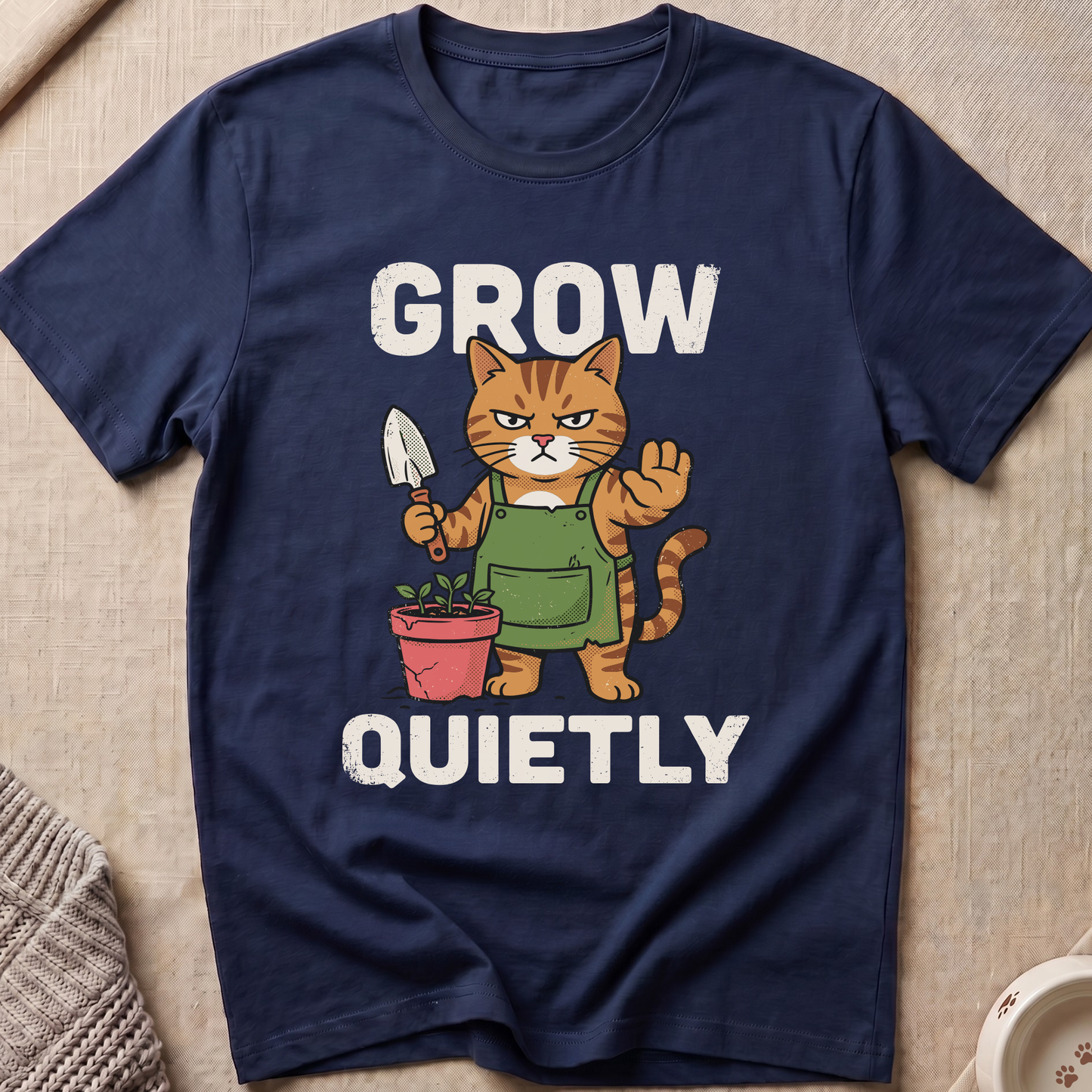 Grow Quietly Snarky Cat T-Shirt
