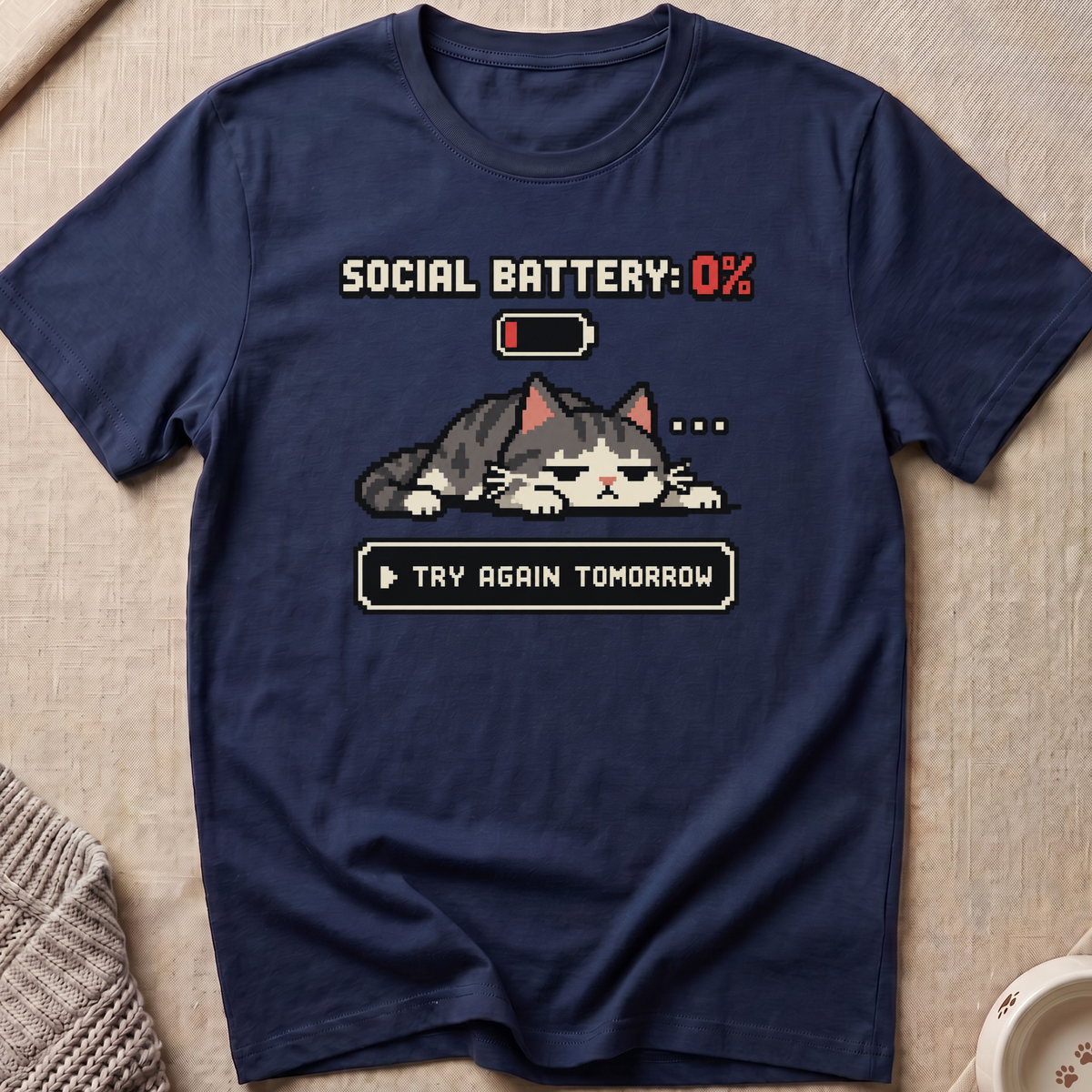 Social Battery 0 % T-Shirt