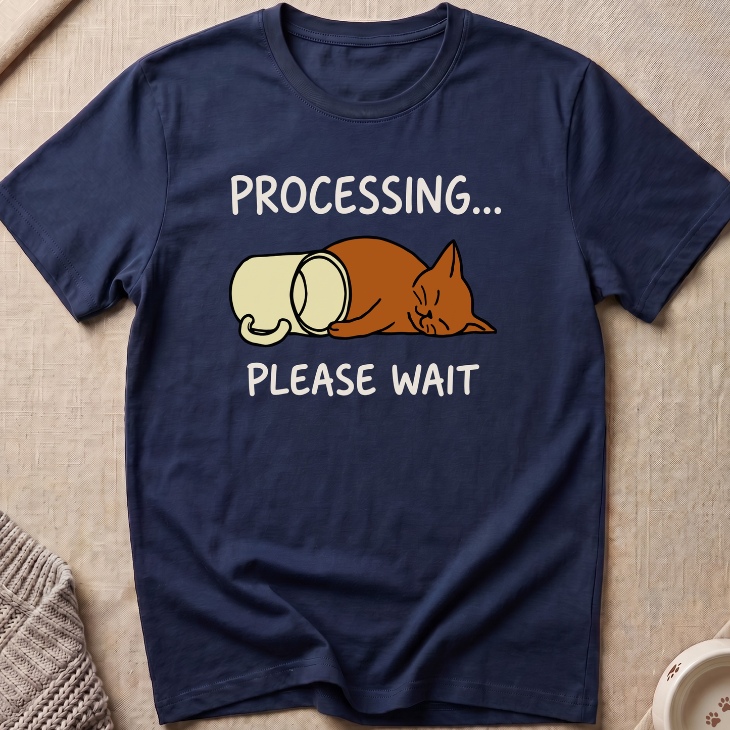 Processing Please Wait Cat T-Shirt