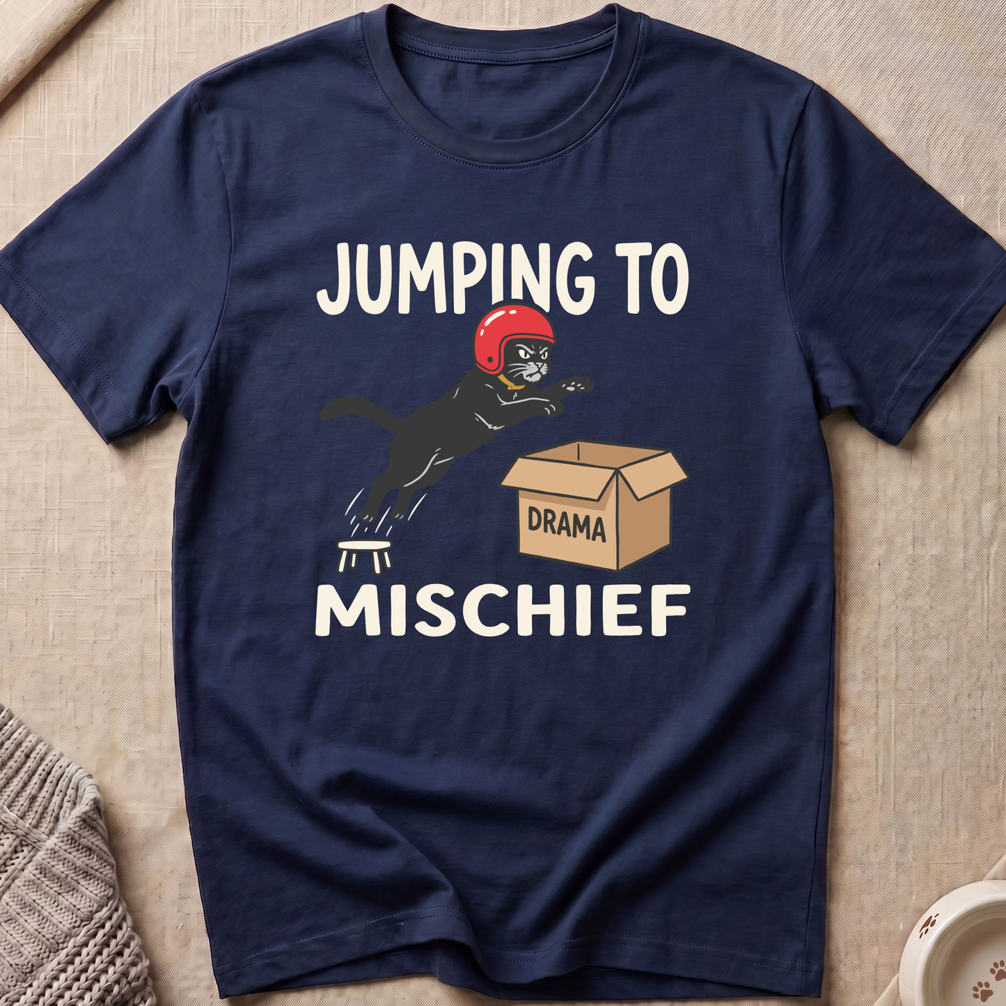 Jumping to Mischief Cat T-Shirt