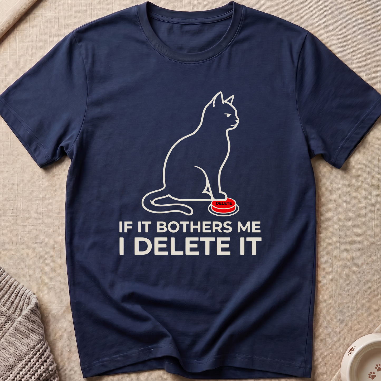 Delete Button Snarky Cat T-Shirt