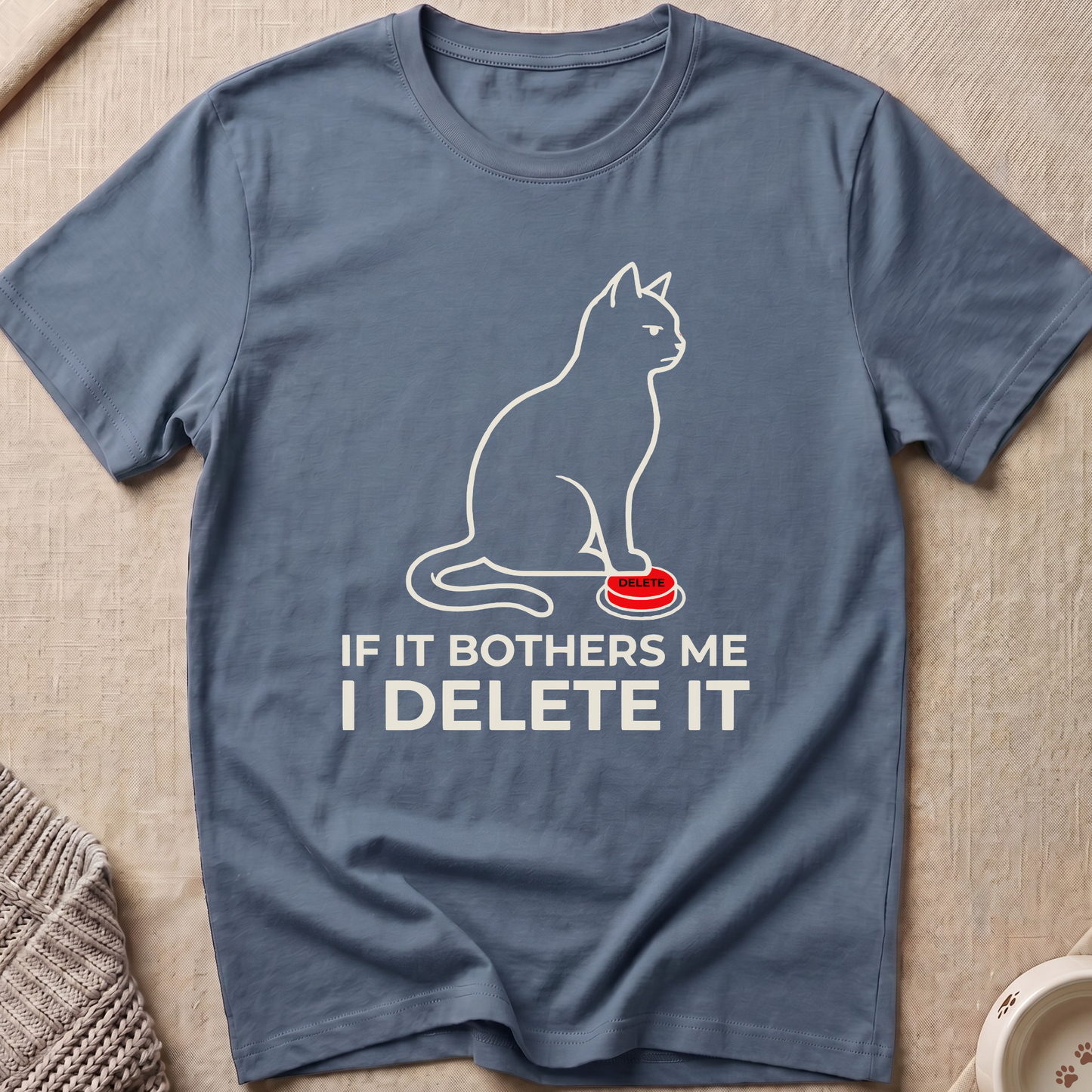 Delete Button Snarky Cat T-Shirt