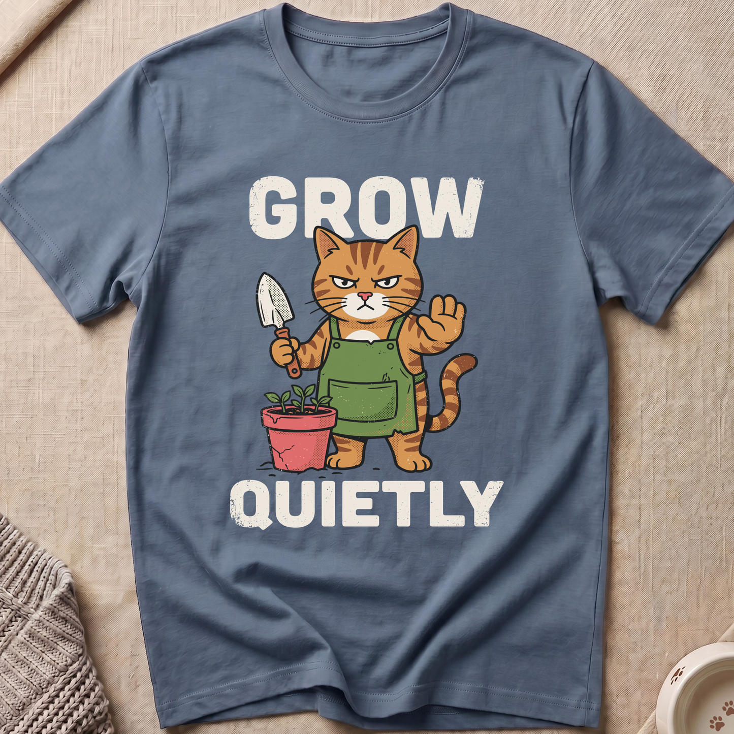 Grow Quietly Snarky Cat T-Shirt